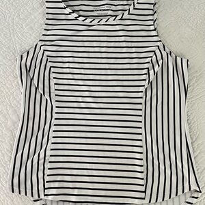 Southern Tide Navy and White Striped performance active tank in medium
